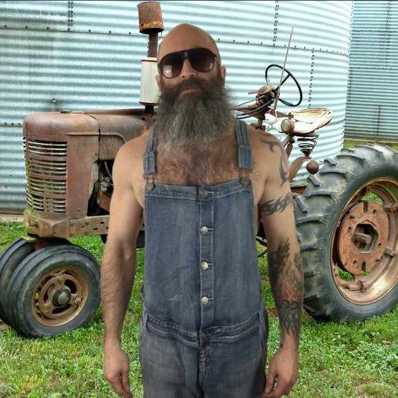 Indigo Blue Denim - Indigo Blue Distressed Bib Overalls XL